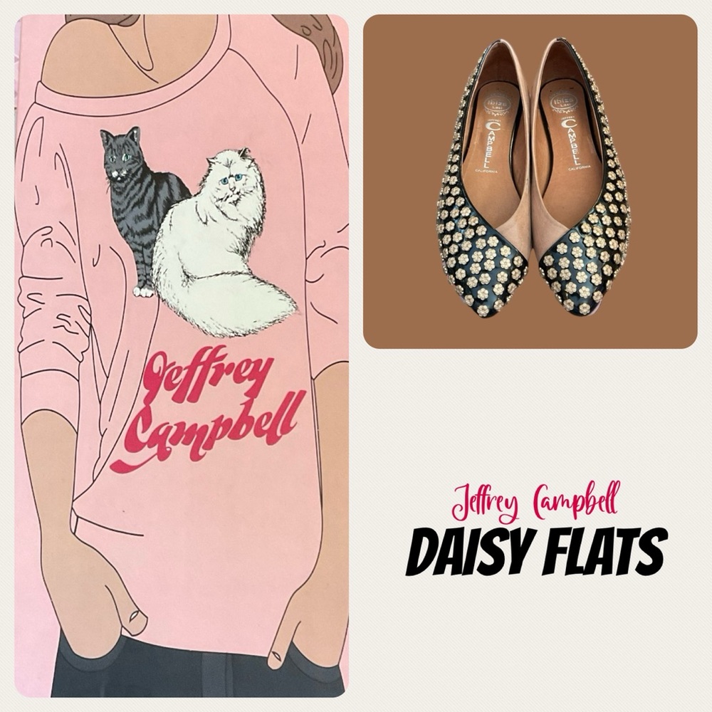 Jeffrey Campbell Metal Daisy Flats With Box - Picture 2 of 10